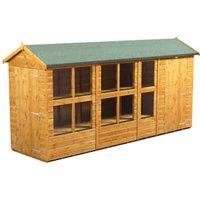 Powersheds Apex Shiplap Dip Treated Potting Shed including 4ft Side Store - 14 x 4ft