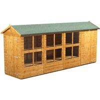 Powersheds Apex Shiplap Dip Treated Potting Shed including 4ft Side Store - 16 x 4ft