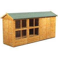 Powersheds Apex Shiplap Dip Treated Potting Shed including 6ft Side Store - 14 x 4ft