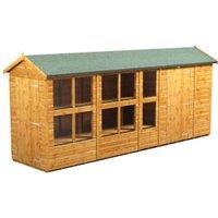 Powersheds Apex Shiplap Dip Treated Potting Shed including 6ft Side Store - 16 x 4ft