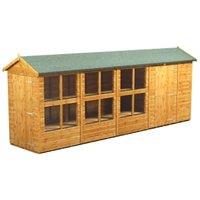 Powersheds Apex Shiplap Dip Treated Potting Shed including 6ft Side Store - 18 x 4ft