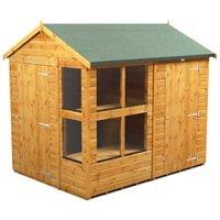 Powersheds Apex Shiplap Dip Treated Potting Shed including 4ft Side Store - 8 x 6ft