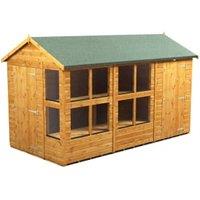 Powersheds Apex Shiplap Dip Treated Potting Shed including 4ft Side Store - 12 x 6ft