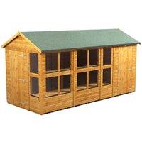 Powersheds Apex Shiplap Dip Treated Potting Shed including 4ft Side Store - 14 x 6ft