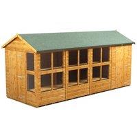 Powersheds Apex Shiplap Dip Treated Potting Shed including 4ft Side Store - 16 x 6ft