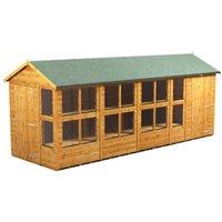 Powersheds Apex Shiplap Dip Treated Potting Shed including 4ft Side Store - 18 x 6ft