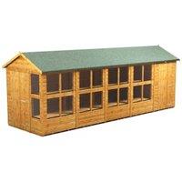 Powersheds Apex Shiplap Dip Treated Potting Shed including 4ft Side Store - 20 x 6ft