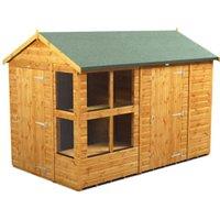 Powersheds Apex Shiplap Dip Treated Potting Shed including 6ft Side Store - 10 x 6ft