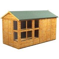 Powersheds Apex Shiplap Dip Treated Potting Shed including 6ft Side Store - 12 x 6ft