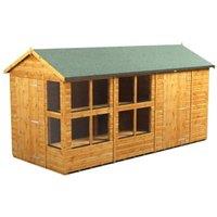 Powersheds Apex Shiplap Dip Treated Potting Shed including 6ft Side Store - 14 x 6ft