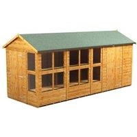 Powersheds Apex Shiplap Dip Treated Potting Shed including 6ft Side Store - 16 x 6ft
