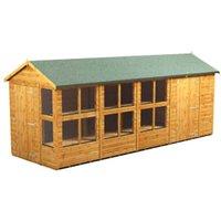 Powersheds Apex Shiplap Dip Treated Potting Shed including 6ft Side Store - 18 x 6ft