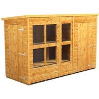 Powersheds Pent Shiplap Dip Treated Potting Shed including 4ft Side Store - 10 x 4ft