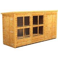 Powersheds Pent Shiplap Dip Treated Potting Shed including 4ft Side Store - 12 x 4ft