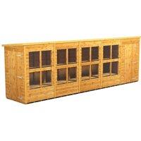 Powersheds Pent Shiplap Dip Treated Potting Shed including 4ft Side Store - 20 x 4ft