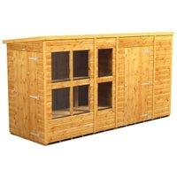 Powersheds Pent Shiplap Dip Treated Potting Shed including 6ft Side Store - 12 x 4ft