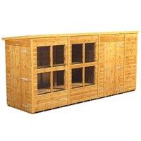 Powersheds Pent Shiplap Dip Treated Potting Shed including 6ft Side Store - 14 x 4ft