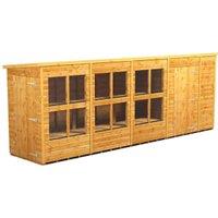 Powersheds Pent Shiplap Dip Treated Potting Shed including 6ft Side Store - 18 x 4ft