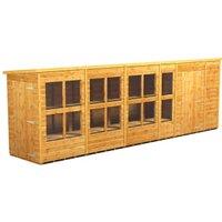 Powersheds Pent Shiplap Dip Treated Potting Shed including 6ft Side Store - 20 x 4ft