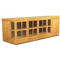 Powersheds Pent Shiplap Dip Treated Potting Shed including 4ft Side Store - 18 x 6ft