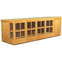 Powersheds Pent Shiplap Dip Treated Potting Shed including 4ft Side Store - 20 x 6ft