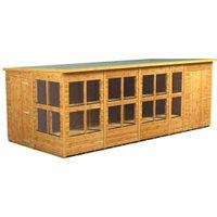 Powersheds Pent Shiplap Dip Treated Potting Shed including 4ft Side Store - 18 x 8ft
