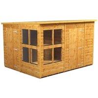 Powersheds Pent Shiplap Dip Treated Potting Shed including 6ft Side Store - 10 x 8ft