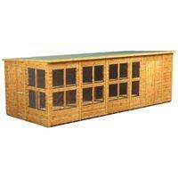 Powersheds Pent Shiplap Dip Treated Potting Shed including 6ft Side Store - 20 x 8ft