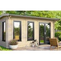 Powersheds Right Hand Door Apex Notched Logs Log Cabin - 16 x 10ft