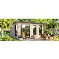 Powersheds Left Hand Door Apex Notched Logs Log Cabin - 16 x 10ft