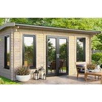 Powersheds Central Doors Apex Notched Logs Log Cabin - 16 x 12ft