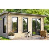 Powersheds Right Hand Door Apex Notched Logs Log Cabin - 16 x 12ft