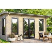 Powersheds Central Doors Apex Notched Logs Log Cabin - 16 x 14ft