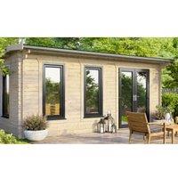 Powersheds Right Hand Door Apex Notched Logs Log Cabin - 18 x 10ft