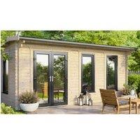 Powersheds Left Hand Door Apex Notched Logs Log Cabin - 18 x 10ft