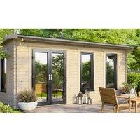 Powersheds Left Hand Door Apex Notched Logs Log Cabin - 18 x 12ft