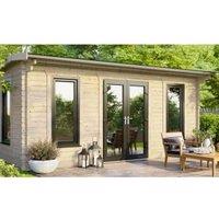 Powersheds Central Doors Apex Notched Logs Log Cabin - 18 x 14ft