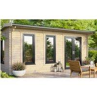 Powersheds Right Hand Door Apex Notched Logs Log Cabin - 18 x 14ft