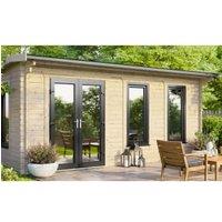 Powersheds Left Hand Door Apex Notched Logs Log Cabin - 18 x 14ft