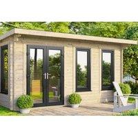 Powersheds Left Hand Door Pent Notched Logs Log Cabin - 16 x 10ft