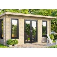 Powersheds Central Doors Pent Notched Logs Log Cabin - 16 x 12ft