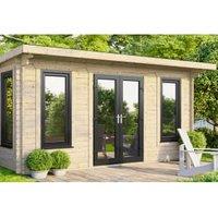 Powersheds Central Doors Pent Notched Logs Log Cabin - 16 x 14ft