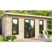 Powersheds Central Doors Pent Notched Logs Log Cabin - 18 x 12ft