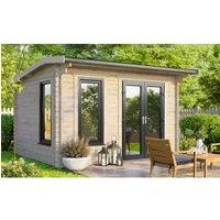Powersheds Right Hand Door Apex Notched Logs Log Cabin - 12 x 8ft