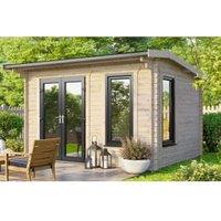 Powersheds Left Hand Door Apex Notched Logs Log Cabin - 12 x 8ft