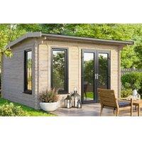 Powersheds Right Hand Door Apex Notched Logs Log Cabin - 12 x 10ft