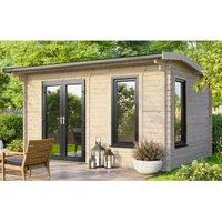 Powersheds Left Hand Door Apex Notched Logs Log Cabin - 14 x 8ft