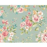 Origin Murals Flowery Duck Egg Wall Mural - 3 x 2.4m