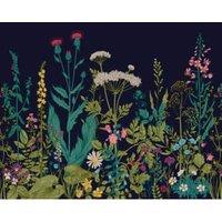 Origin Murals Botanical Fleur Indigo Wall Mural - 3.5 x 2.8m