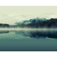 Origin Murals Misty Mountain Lake Ink Wall Mural - 3.5 x 2.8m